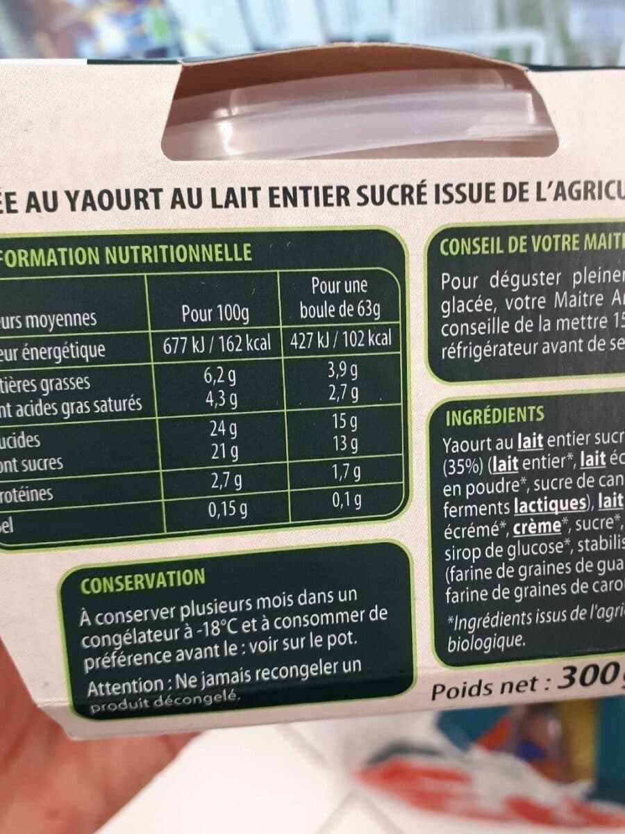 L'Angélys Crème glacée Yaourt BIO packshot