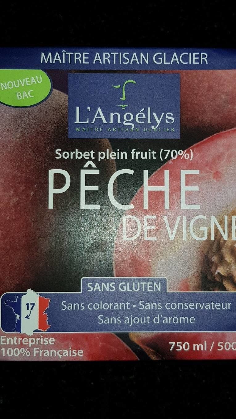 L'Angélys Sorbet Peche De Vigne packshot
