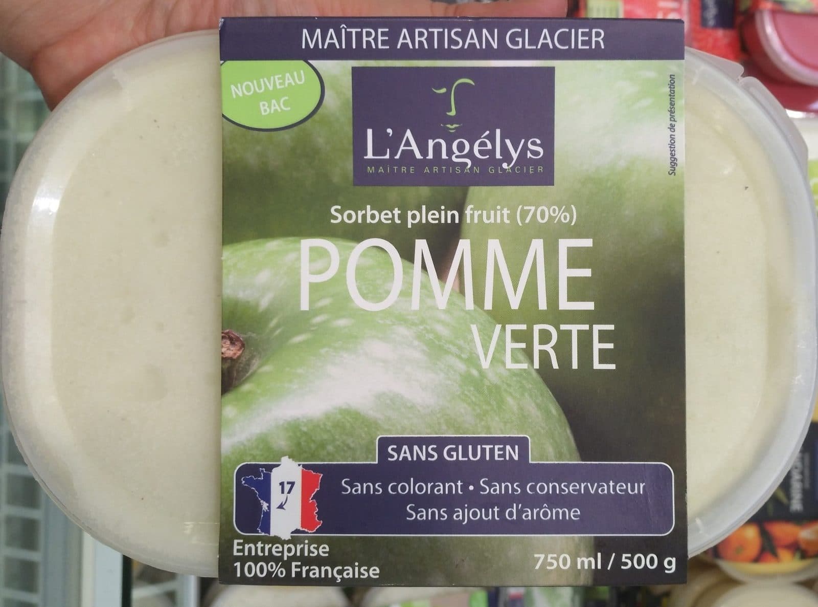 L'Angélys Sorbet Plein Fruit Pomme Verte packshot