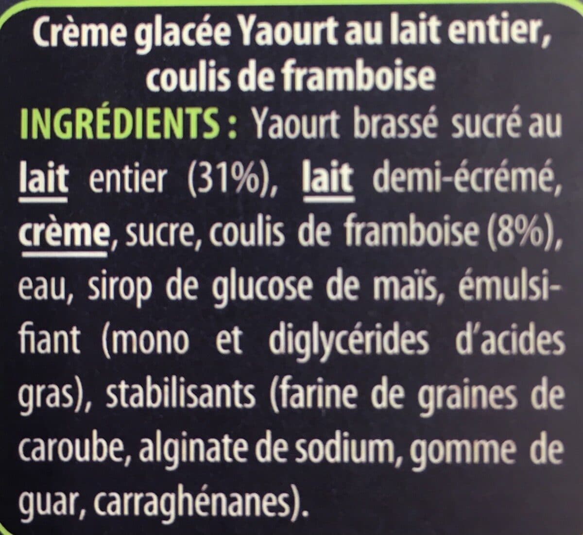L angelys Crème glacée yaourt au lait entier coulis de framboise packshot