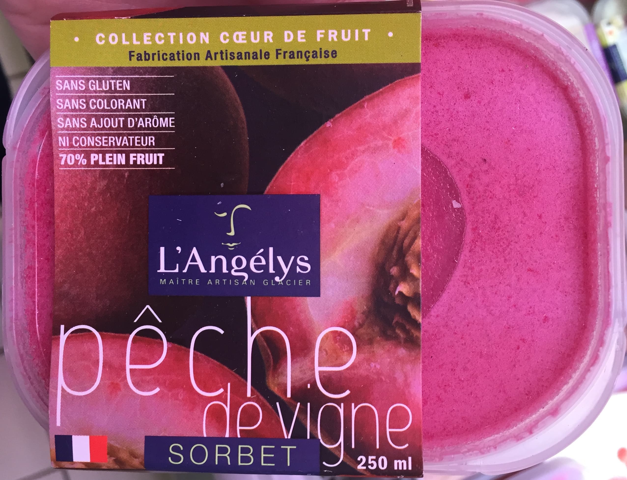 L'Angélys Sorbet Pêche de Vigne packshot