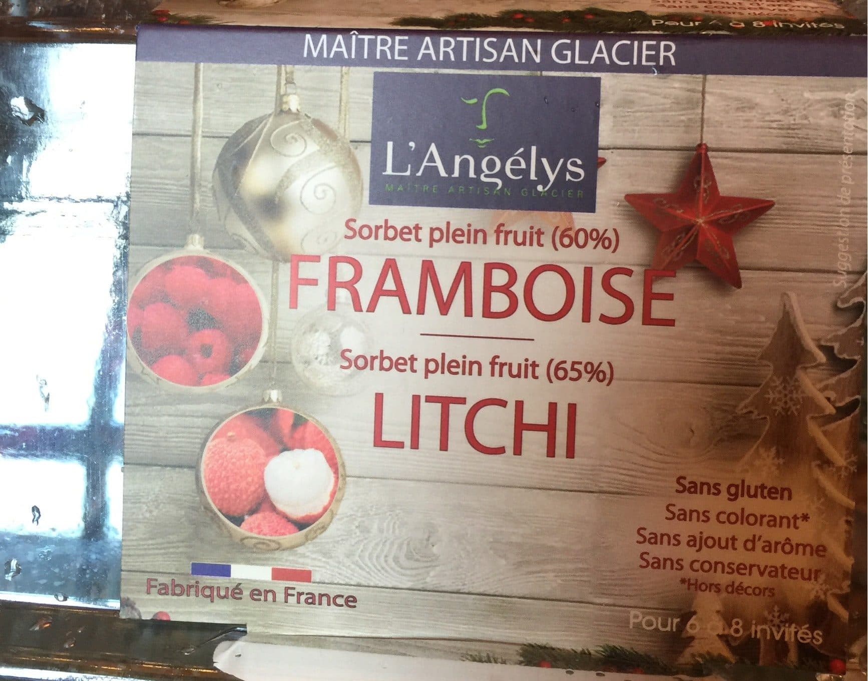 L'Angélys Bûche glacée sorbet frambroise/litchi packshot
