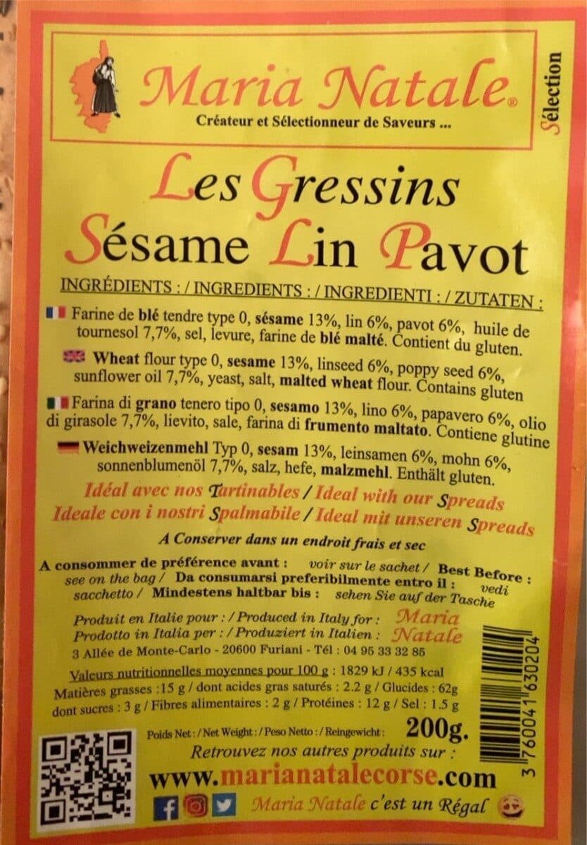 Maria Natale Les Petits Gressins Sésame,Lin Et Pavot Maria Natale packshot