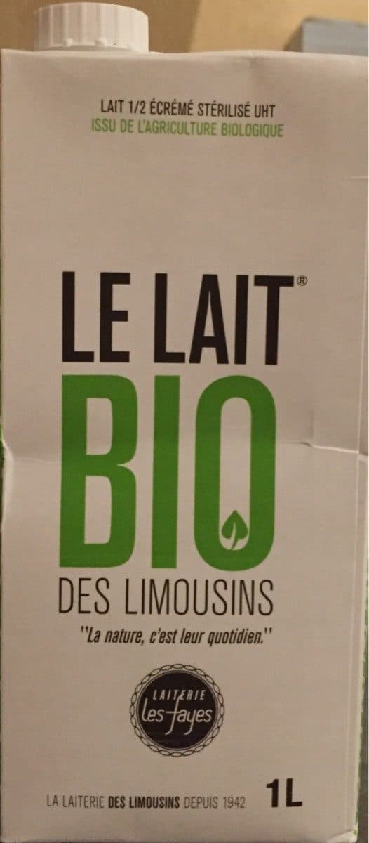 Laiterie Les Fayes Le lait Bio des Limousins packshot