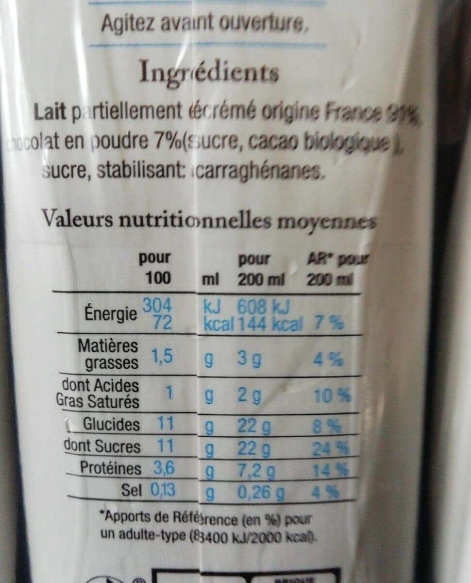 Laiterie Les Fayes Le lait chocolaté packshot