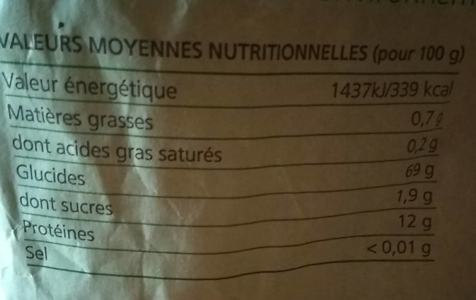 Open Food Facts Farine de Blé Biologique T65 packshot