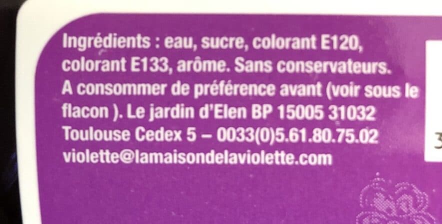 Le jardin d’Elen Sirop saveur Violette packshot