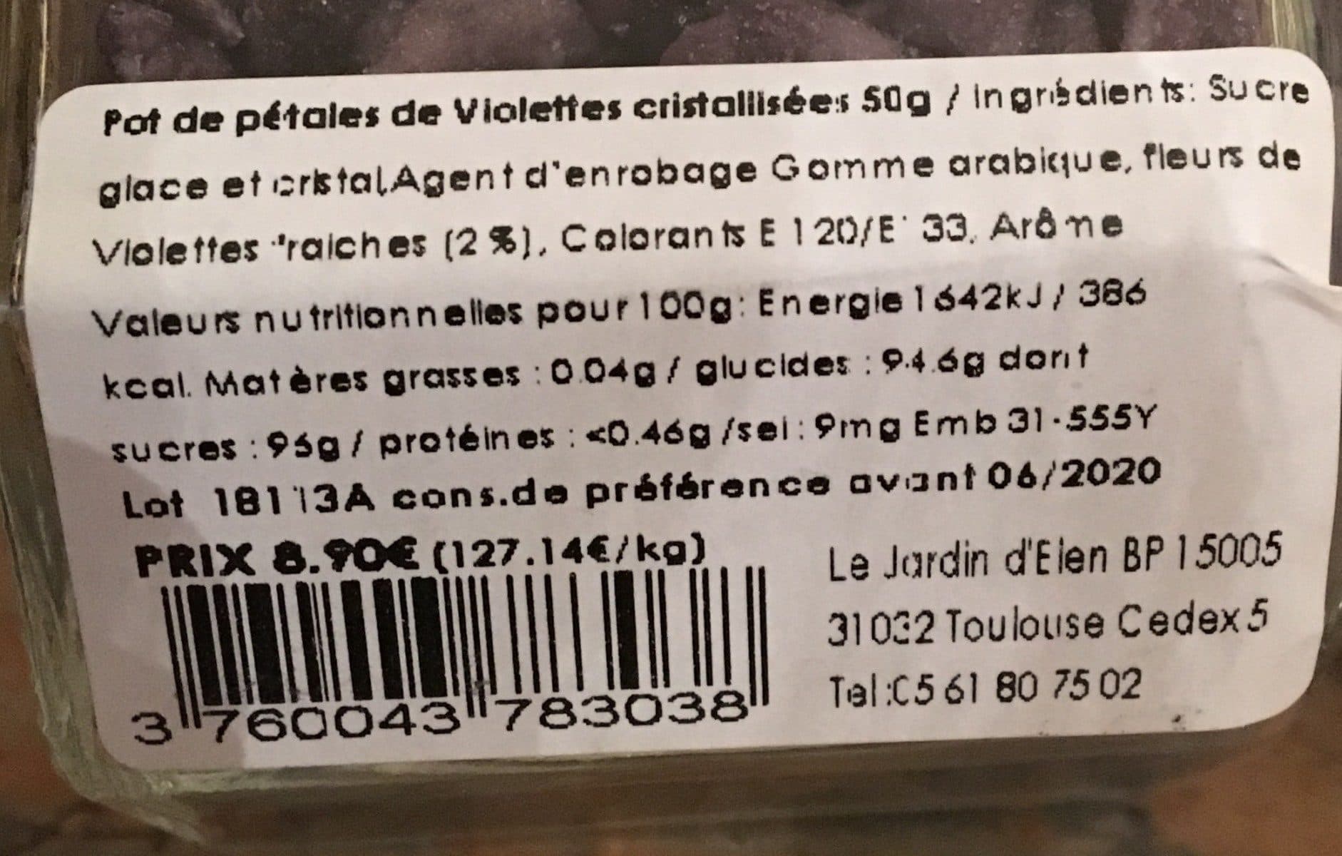 Open Food Facts Pétales de violettes cristallisés packshot