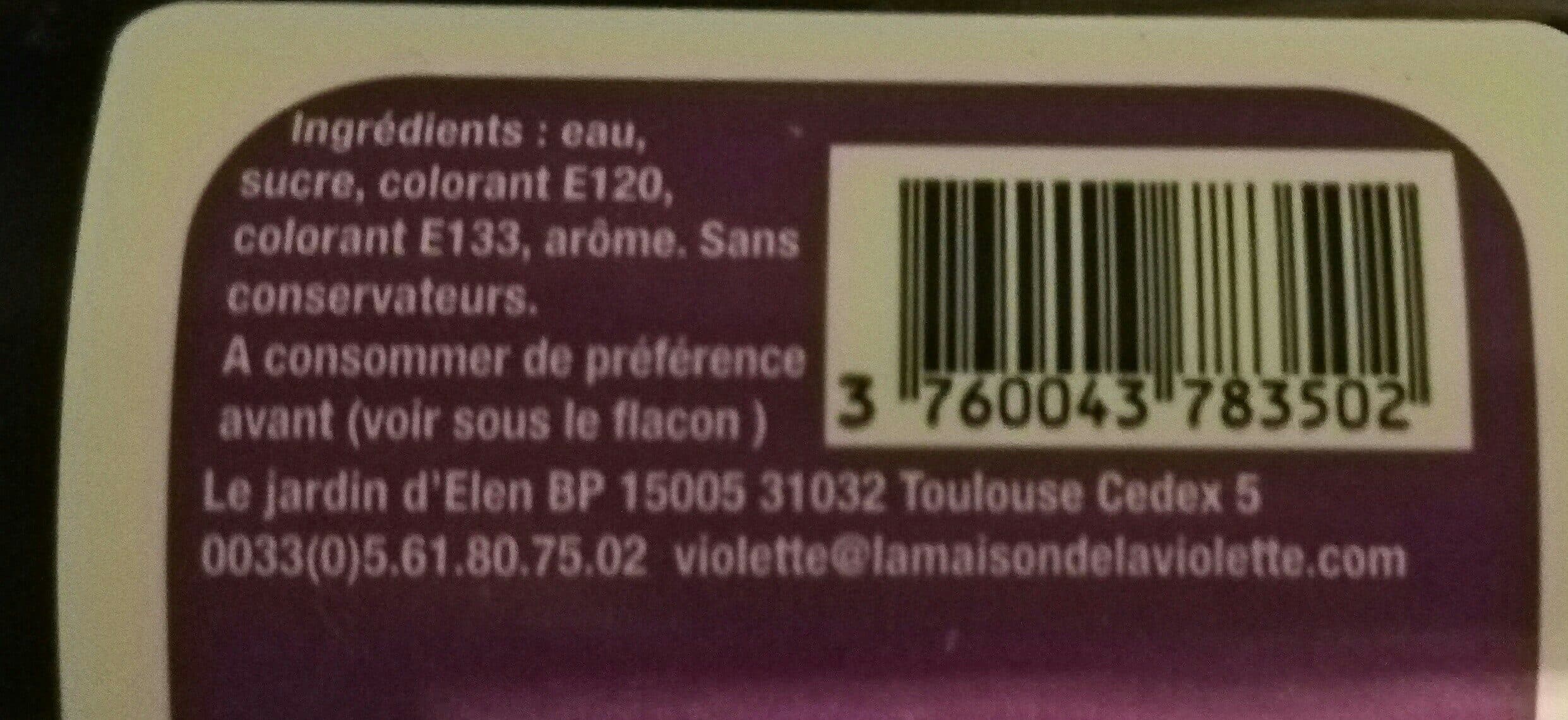 Open Food Facts Sirop saveur Violette packshot