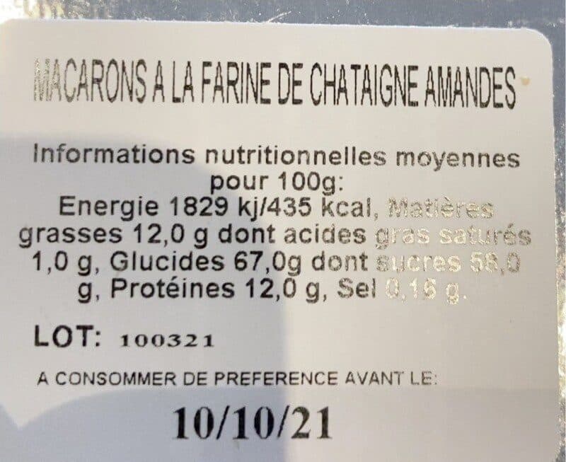 Open Food Facts Biscuterrie les chataignettes packshot