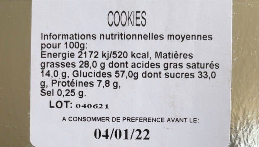 Open Food Facts Cookies à la farine de châtaigne packshot