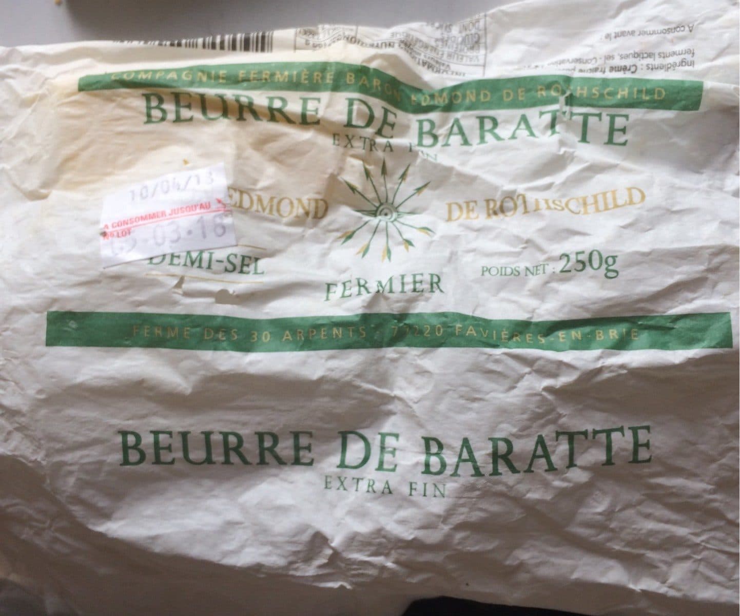 Edmond de Rotschild Beurre de Baratte Demi-Sel packshot