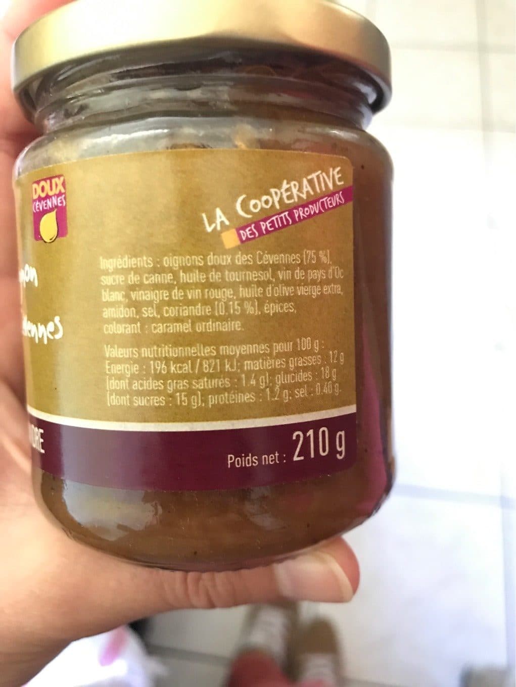 L epicurien Confit d'oignon doux des Cévennes packshot