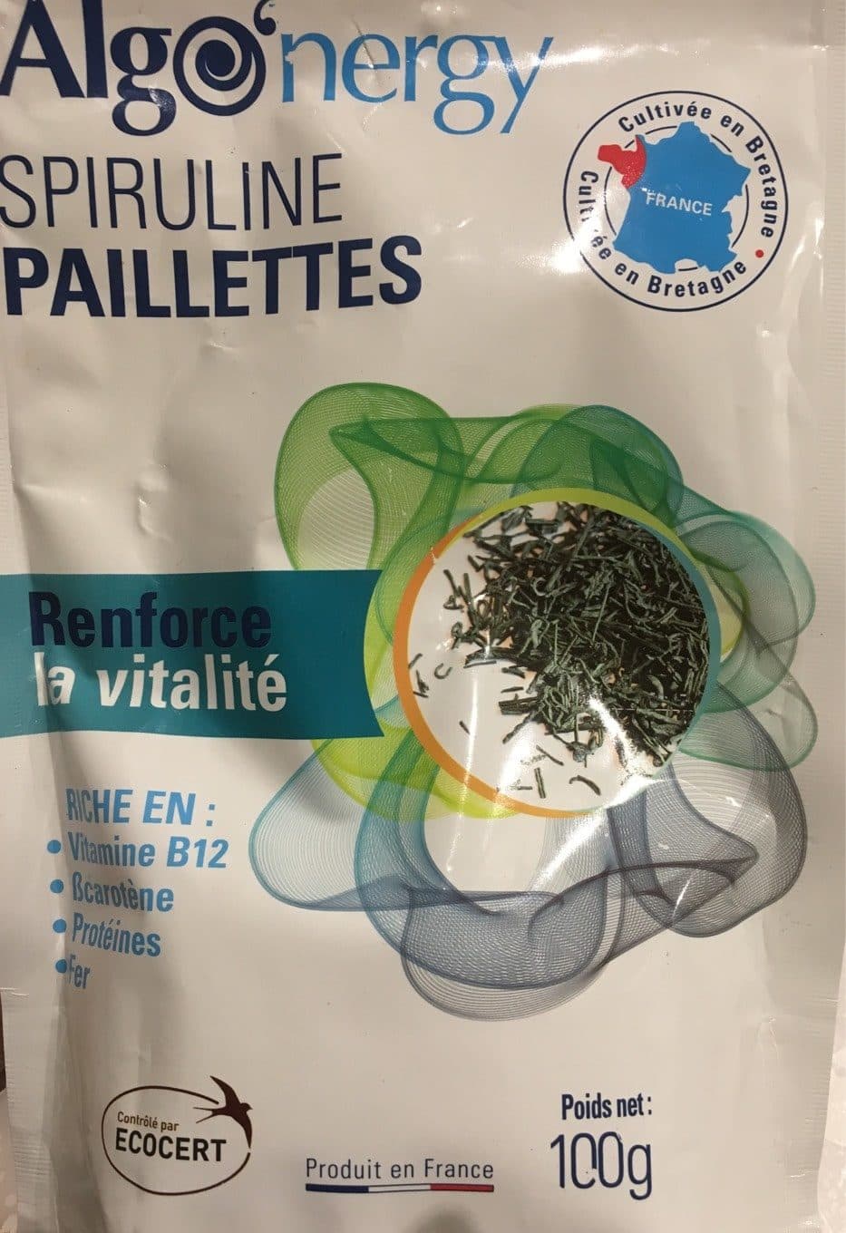 Algo'nergy Spiruline Française En Paillettes - 100 G - Algo'nergy packshot