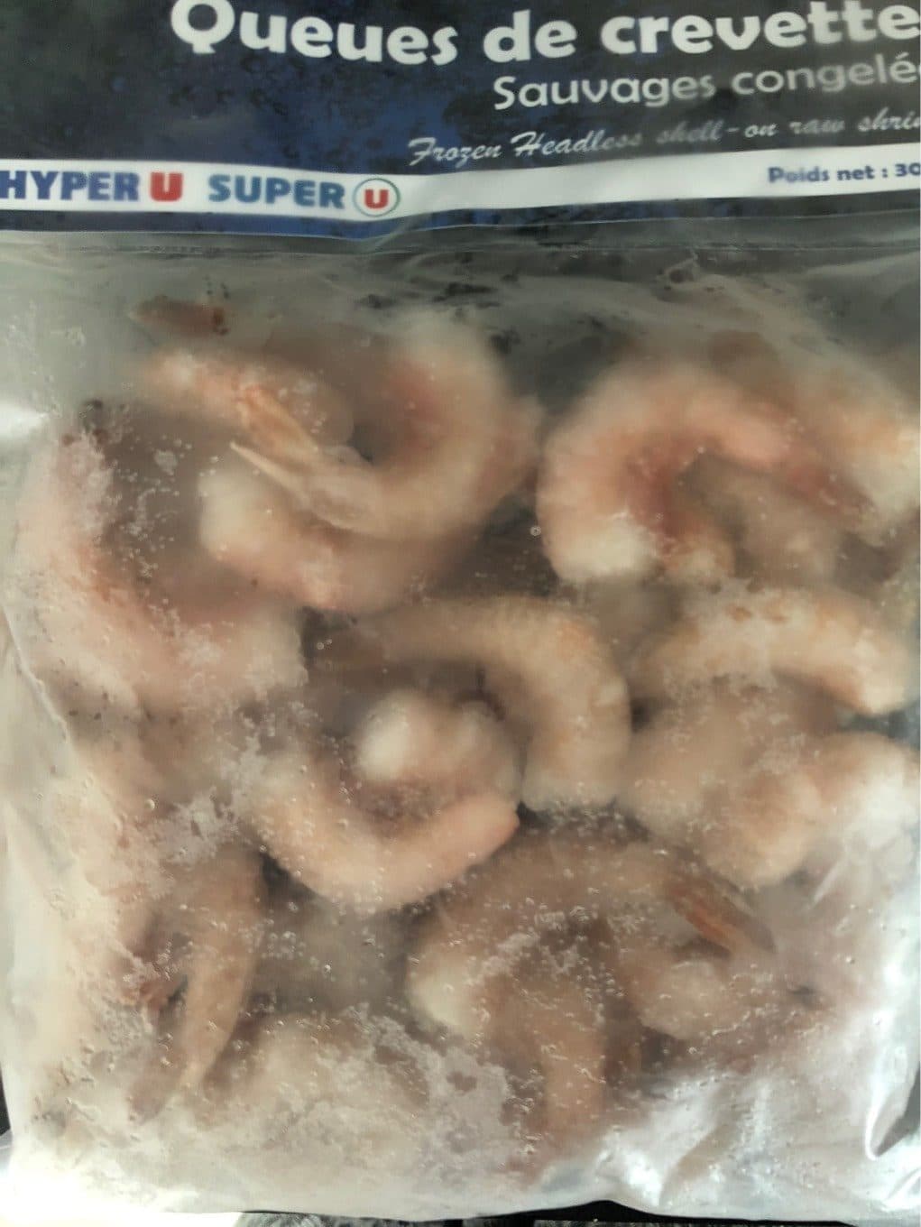 Systeme U Queues de crevettes sauvages congelées packshot
