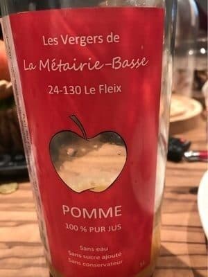 Les Vergers Métairie Basse Jus de pomme packshot