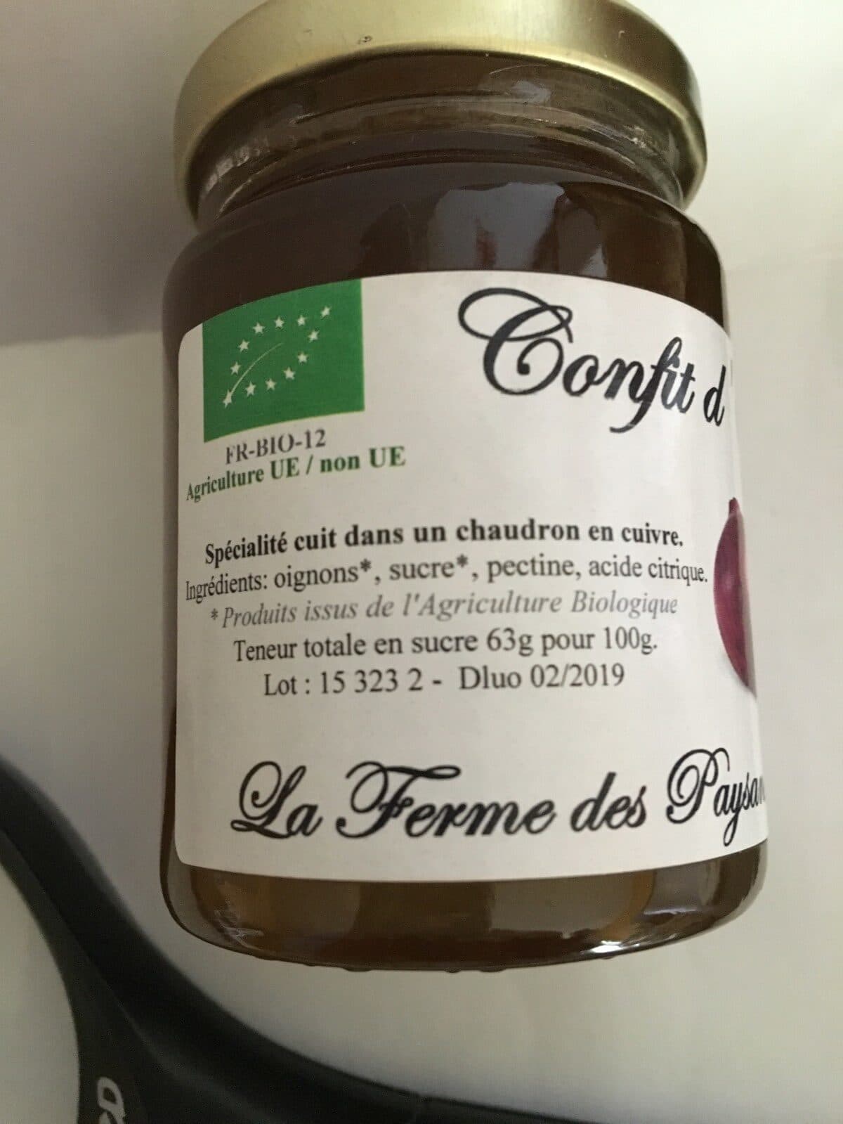 La ferme des Paysans Bio Confit d'Oignons Bio packshot