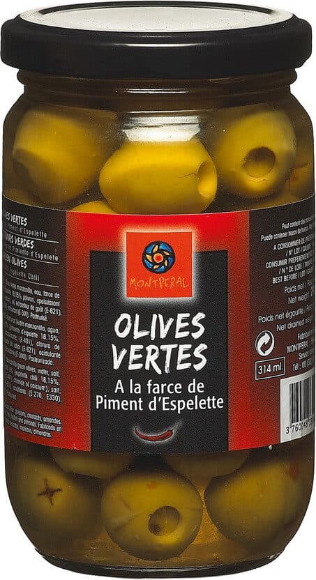 Open Food Facts Olives Vertes Farce Piment d'Espelette packshot