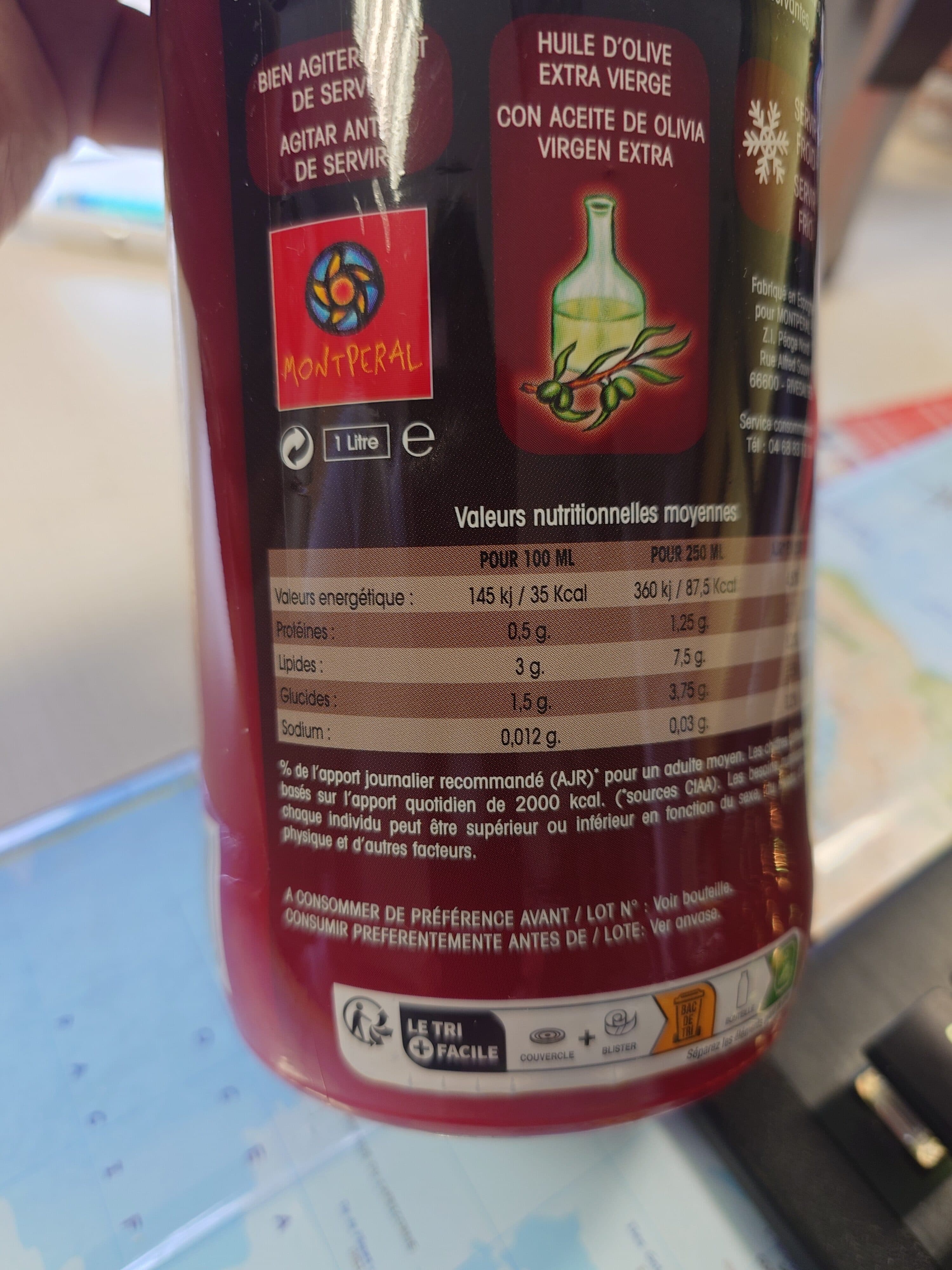 Montperal Gazpacho 100% Naturel packshot