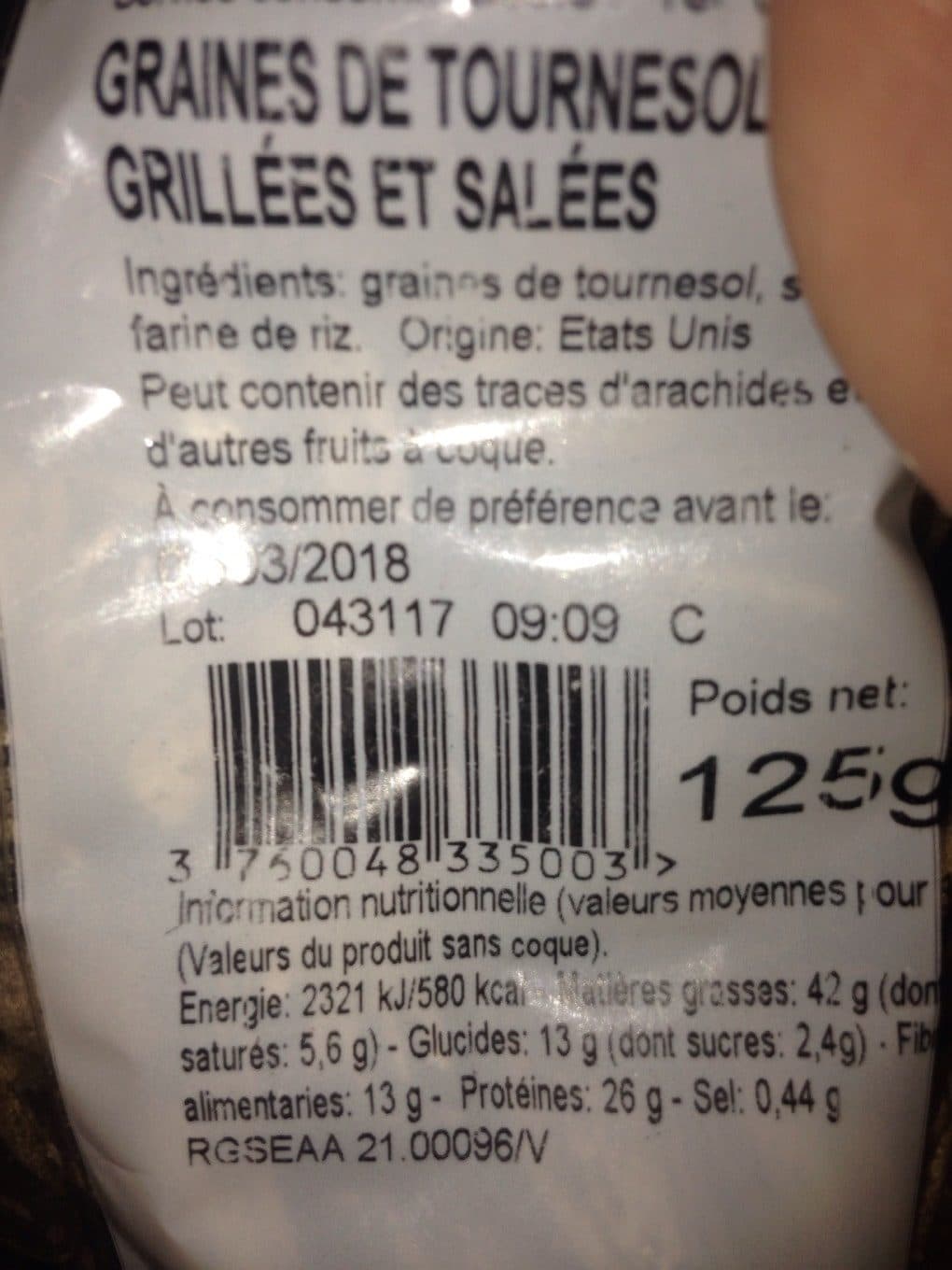 pipas Graine de tournesol grillées et salées packshot