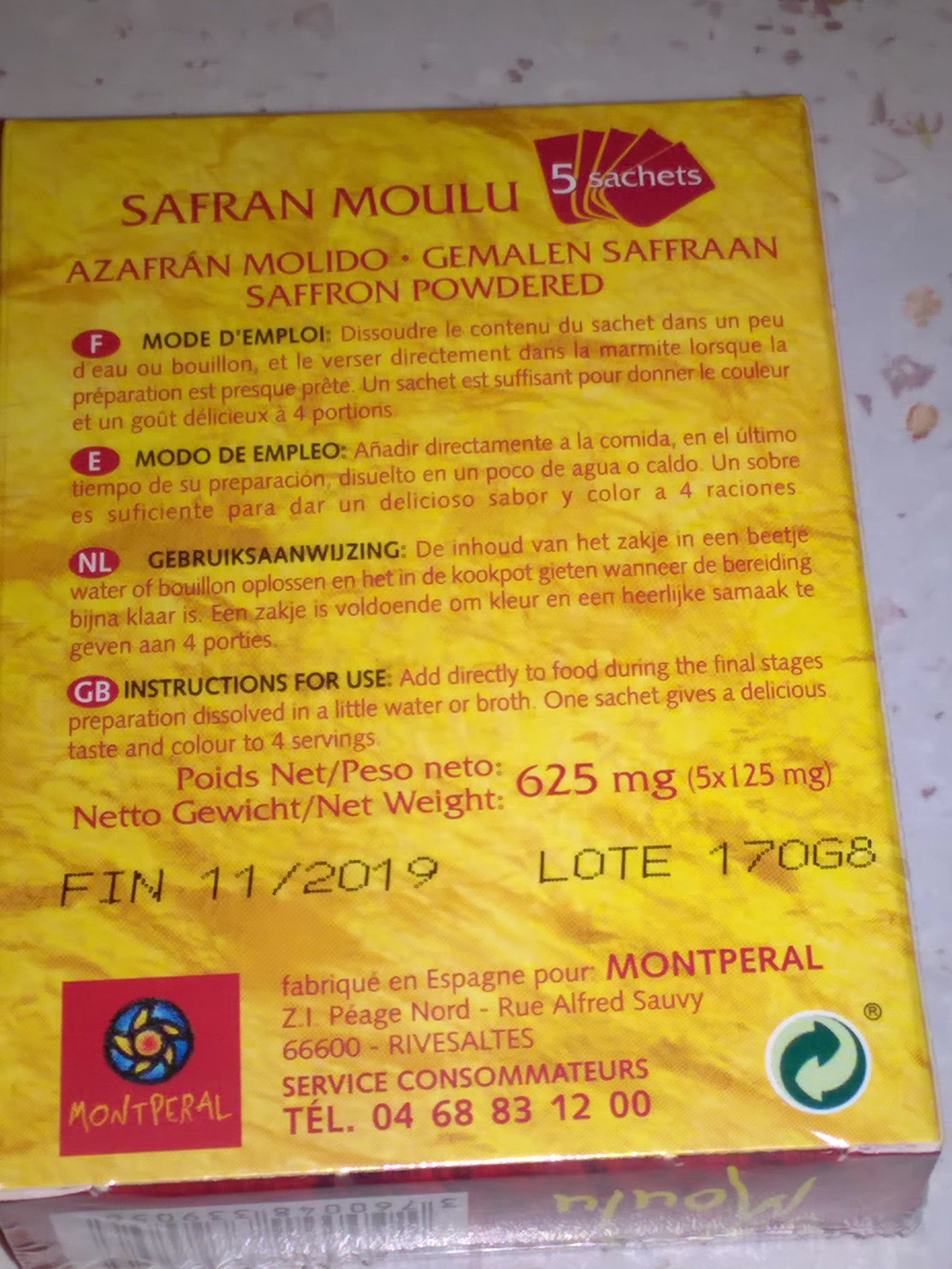 Montperal Safran moulu packshot
