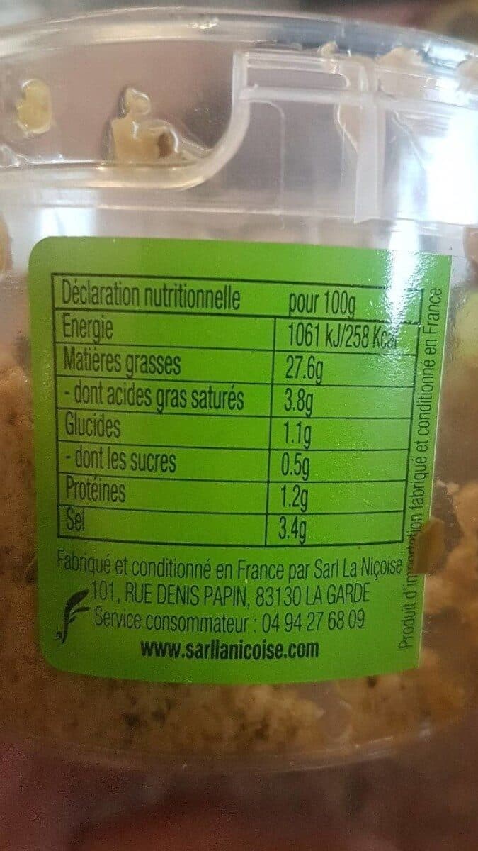 LA NIÇOISE Tapenade d'olives vertes, 100g packshot