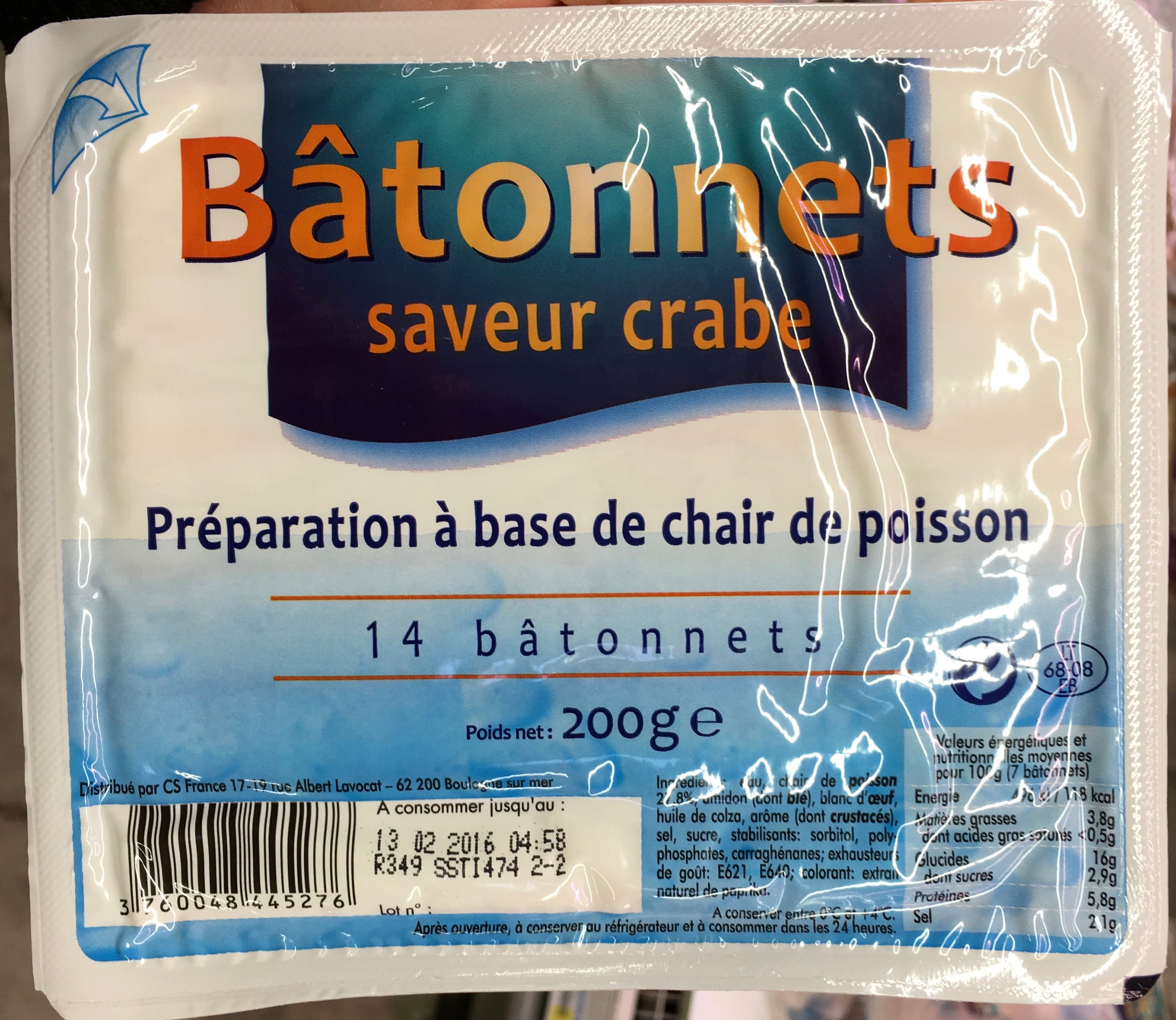 CS France Bâtonnets saveur crabe packshot