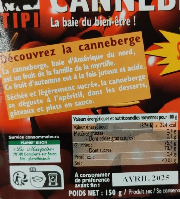 Tipi Canneberge packshot