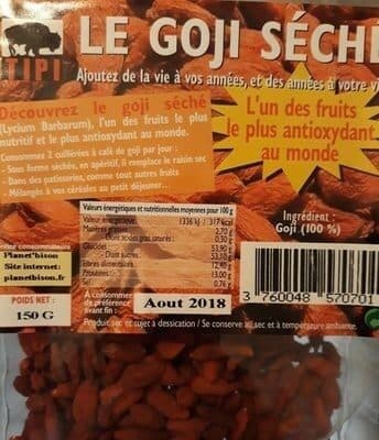 Tipi Le goji séché packshot