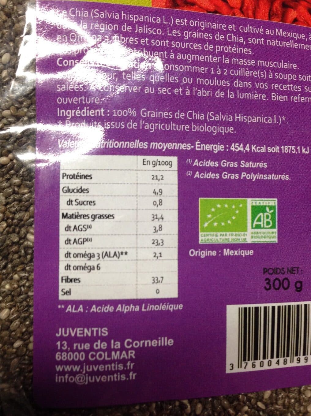 Juventis Bio Graine de chia packshot