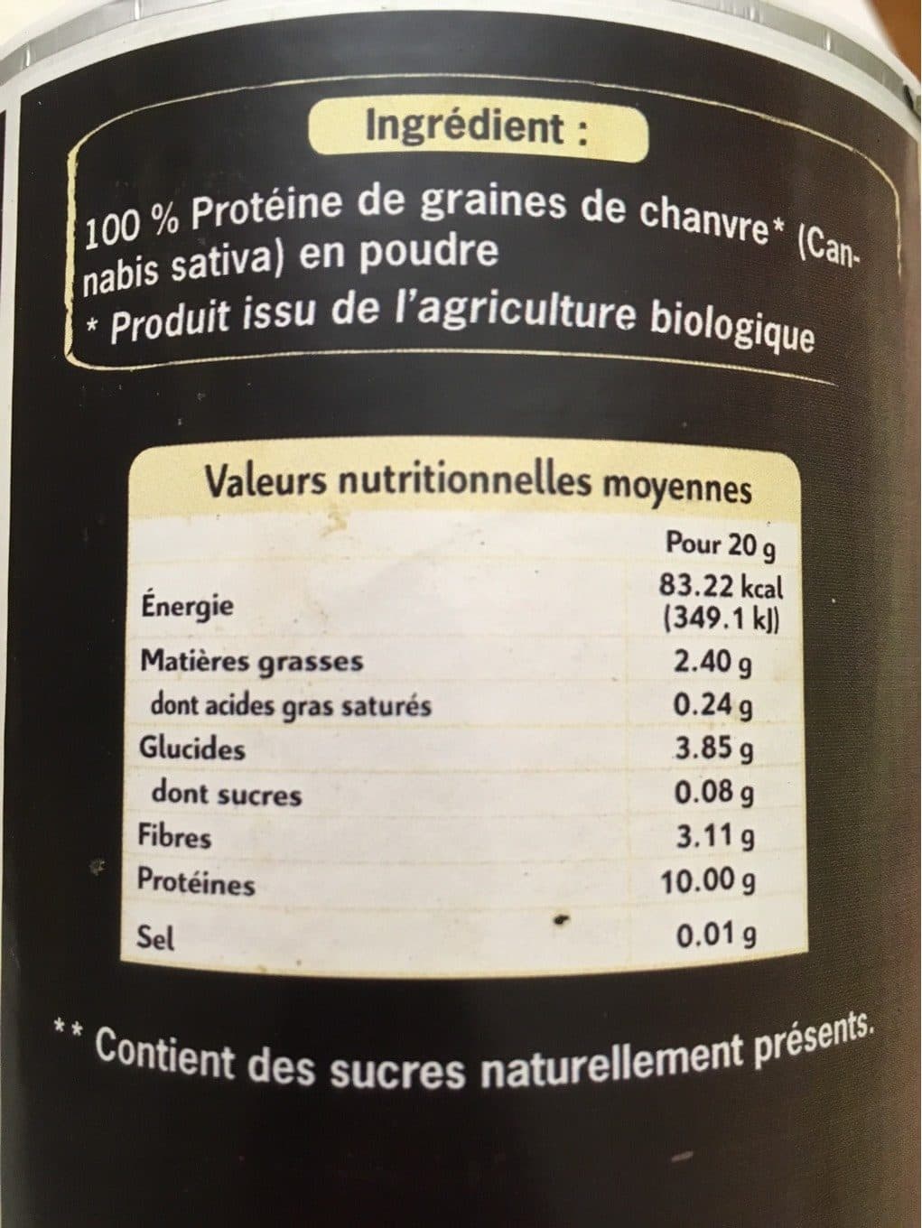 Uberti Protéine De Chanvre Cru En Poudre Bio - 200 G - Uberti packshot