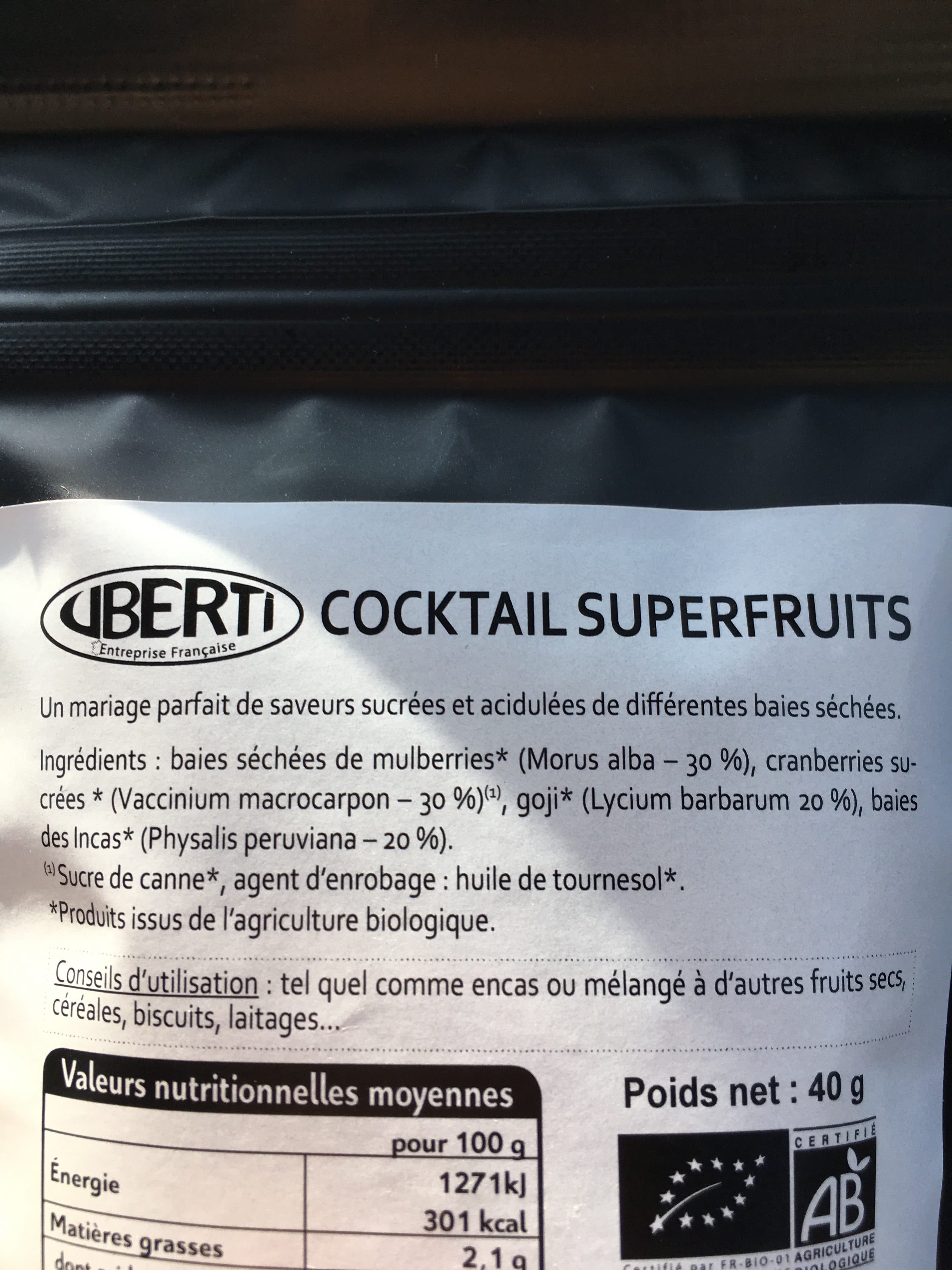 Uberti's Cocktail superfruits packshot