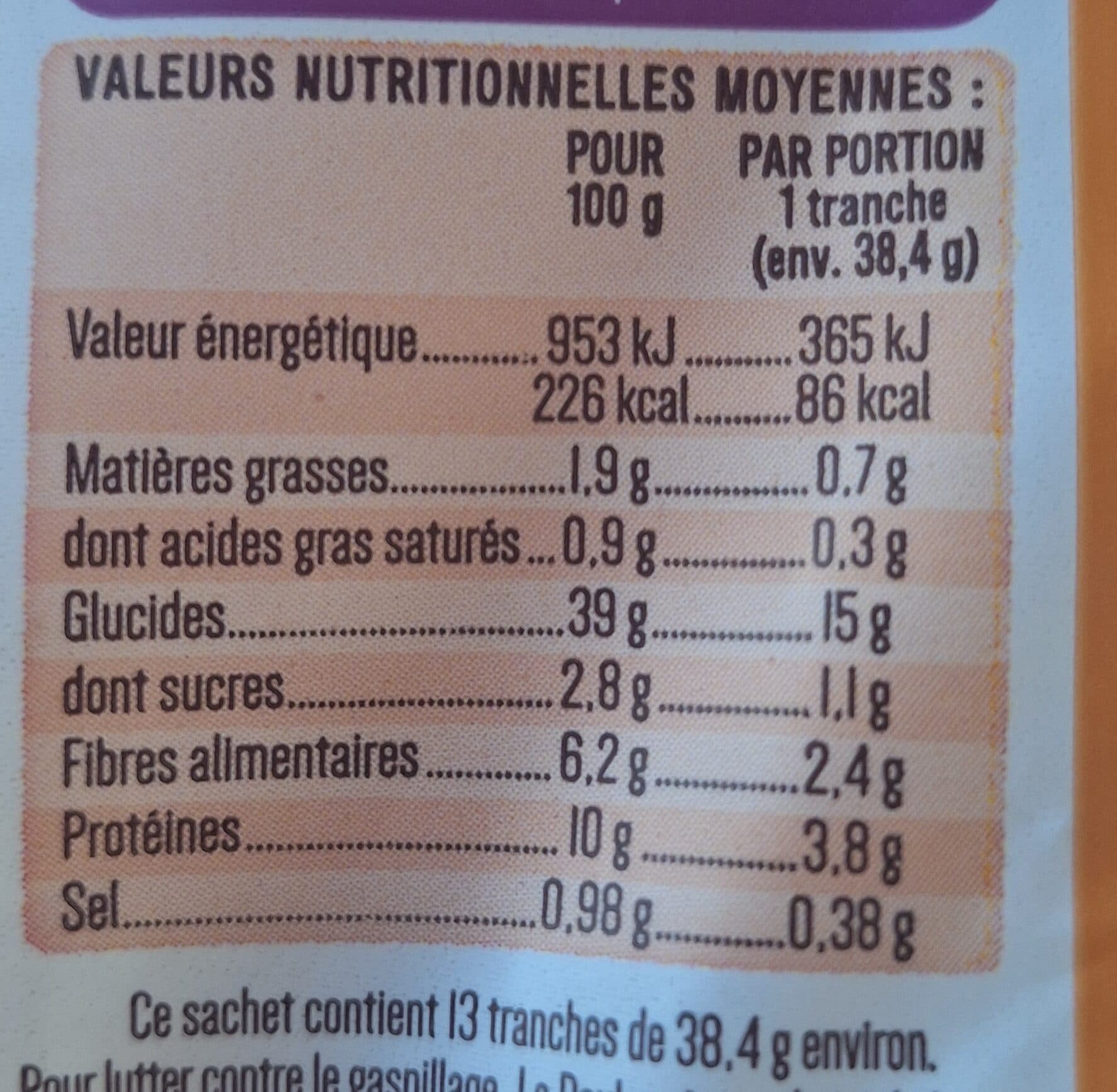 la boulangère Pain de mie grandes tranches Toastiligne complet packshot
