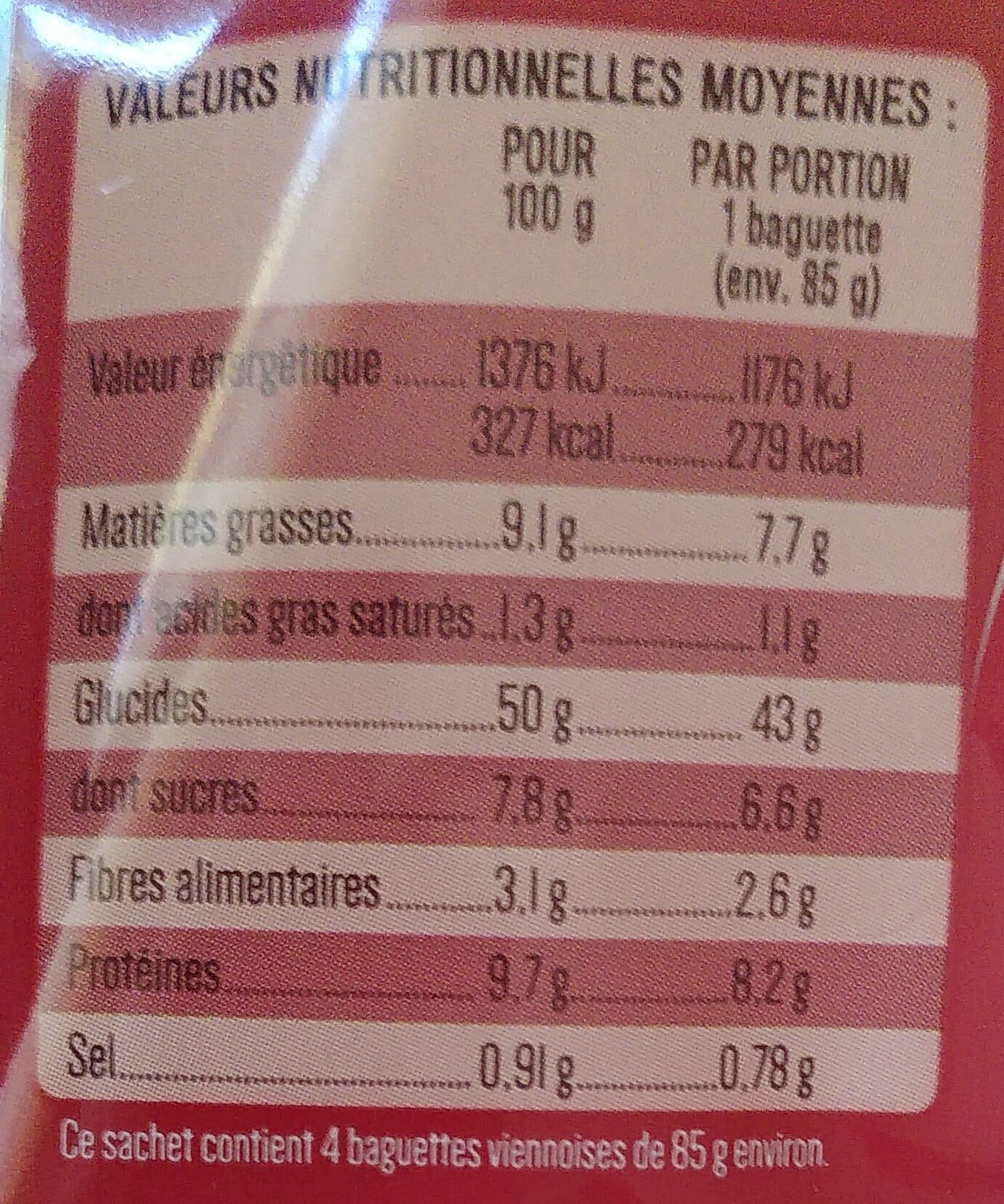 La Boulangère 4 Baguettes viennoises 340g packshot