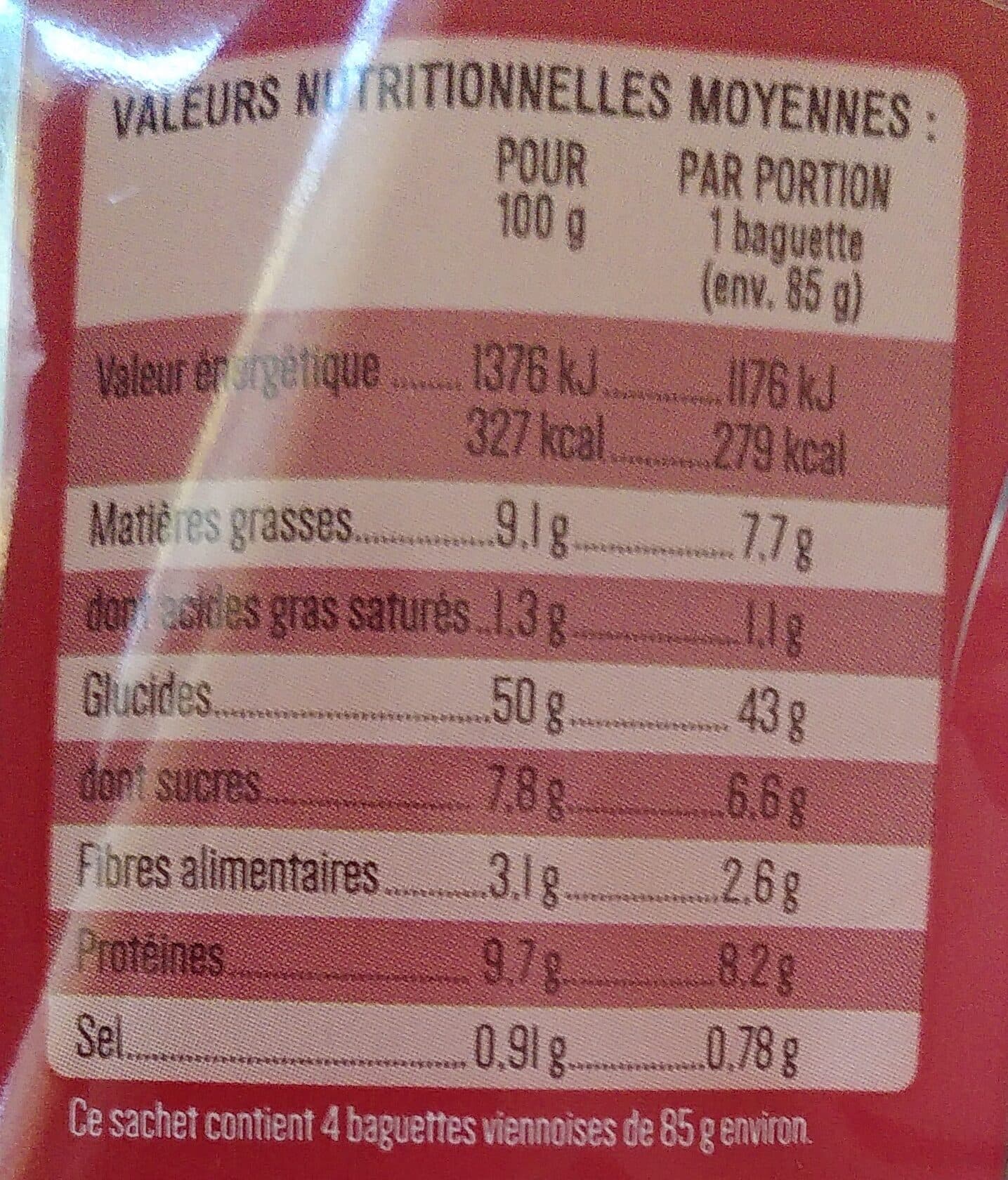 La Boulangère Lot de 2 x 4 Baguettes viennoises 680g packshot