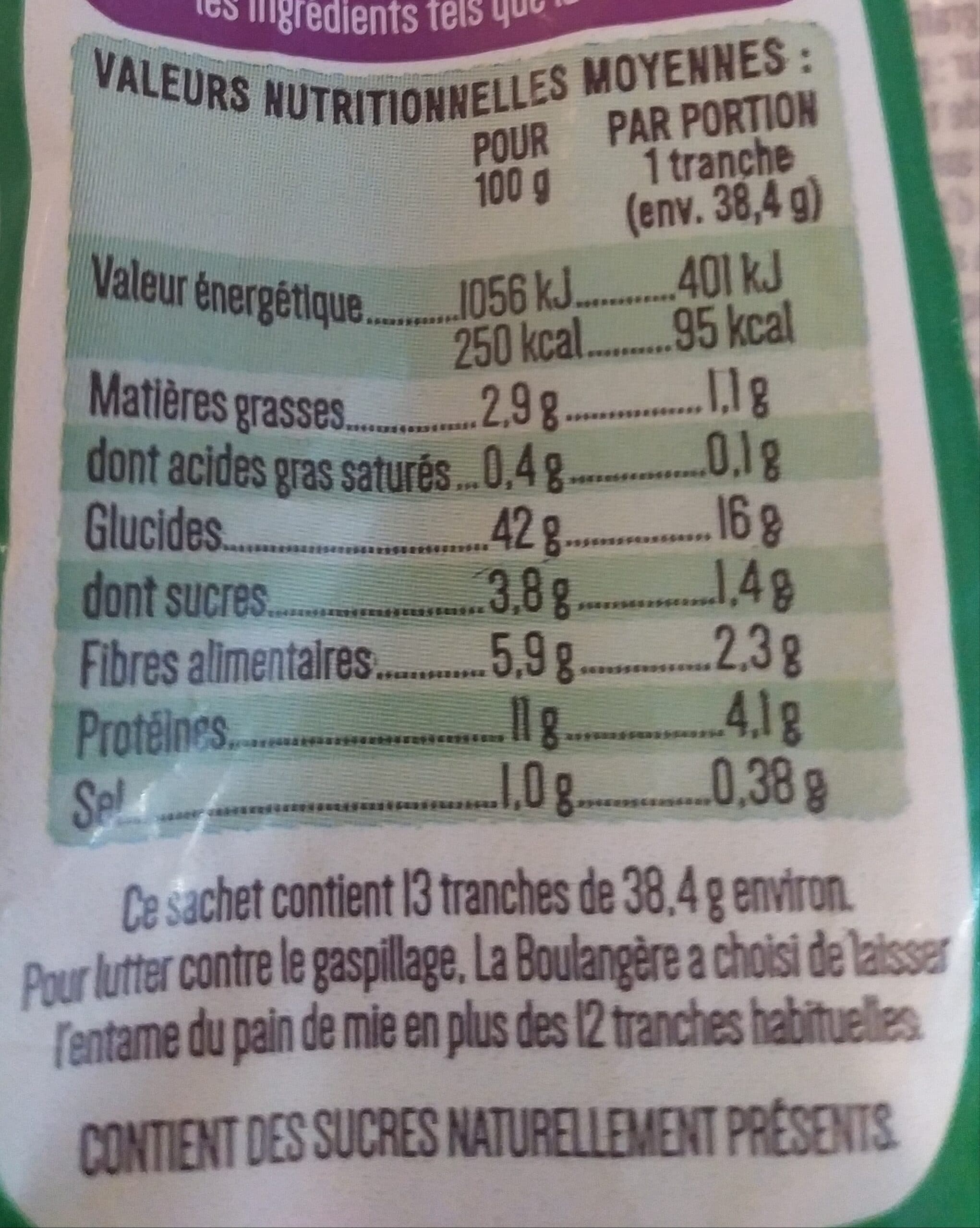 La Boulangère Pain de mie grandes tranches Toastiligne céréales & graines 500g packshot