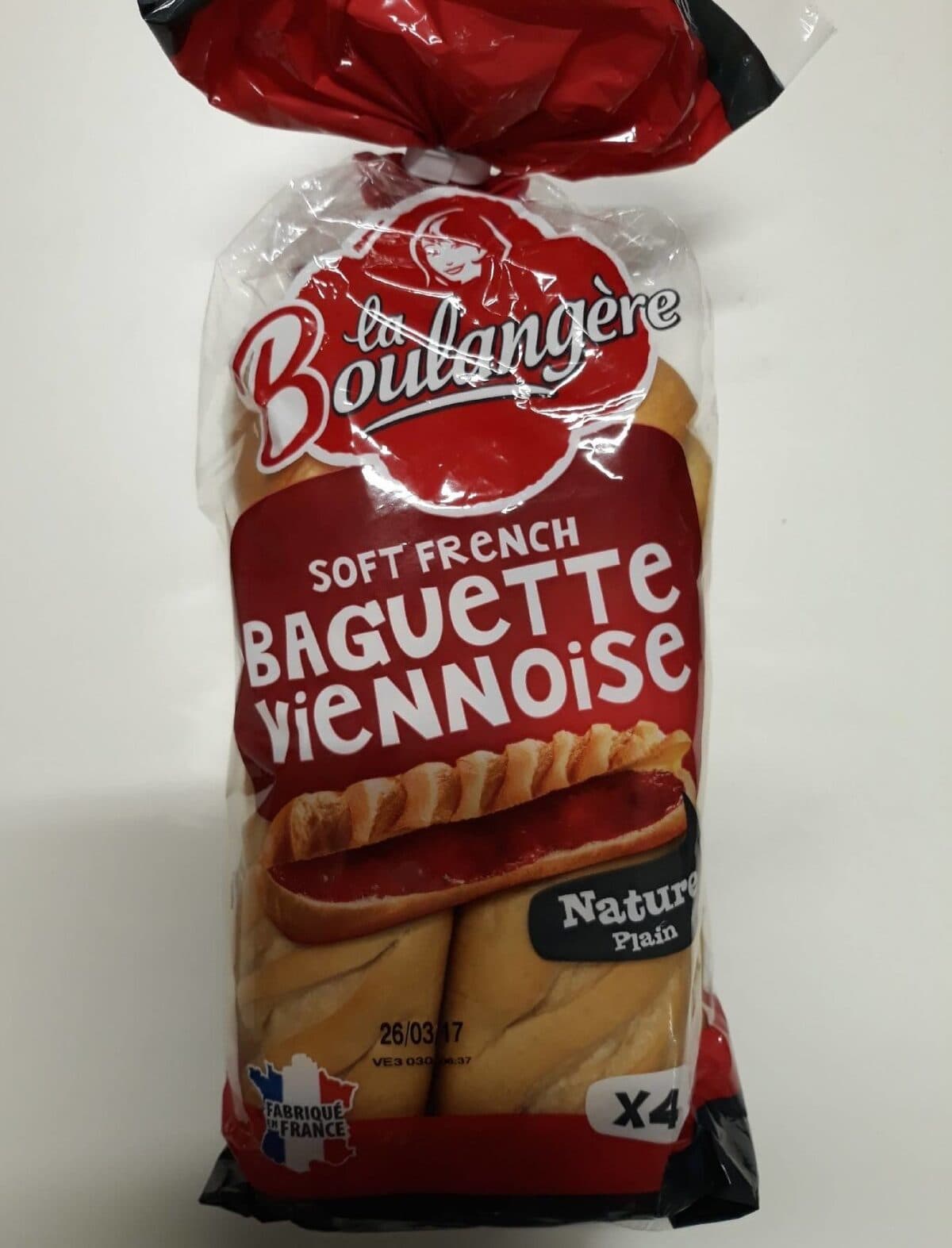 La Boulangère 4 Baguettes Viennoises nature plain imp packshot