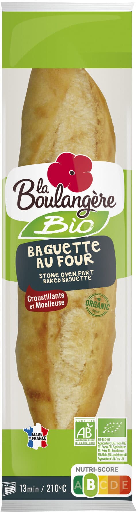 LA BOULANGÈRE BIO Baguette au four bio 250g packshot