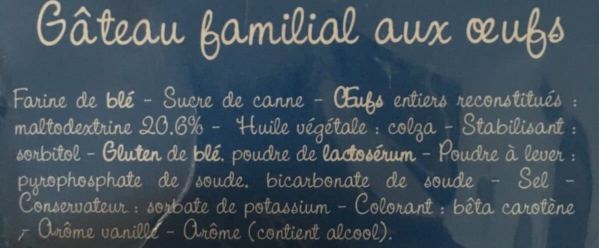 Open Food Facts Gateau familial packshot