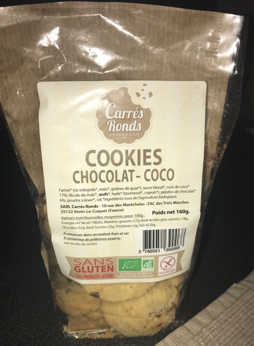 Carrés Ronds Cookies chocolat coco packshot