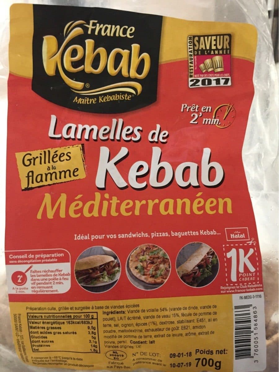 Open Food Facts Lamelles de kebab packshot