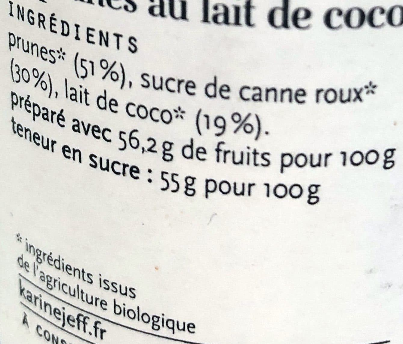 Karine & Jeff Confiture de prunes au lait de coco packshot