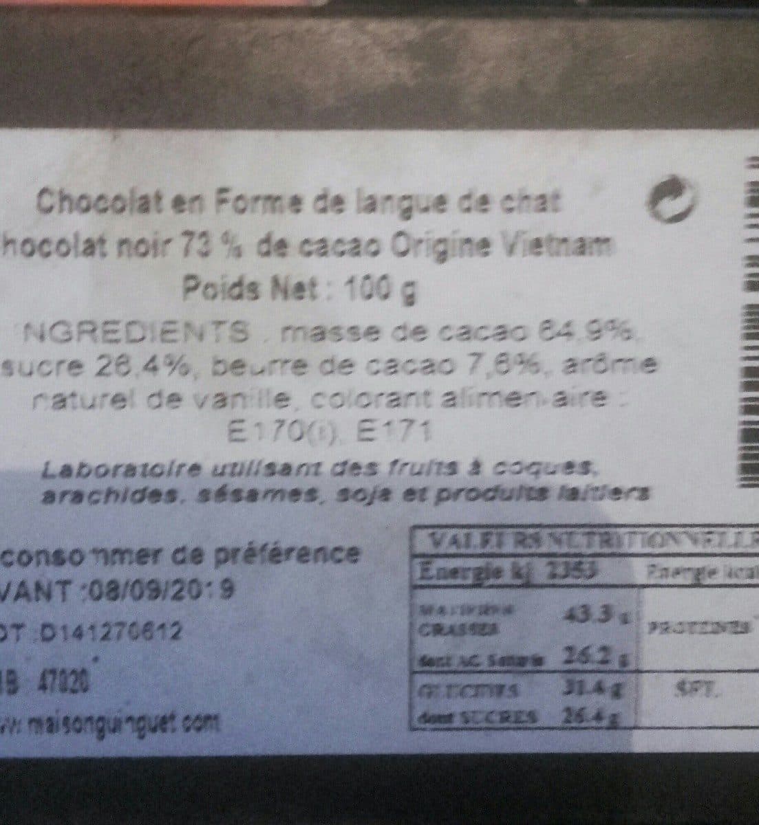 Maison Guinguet Chocolat packshot
