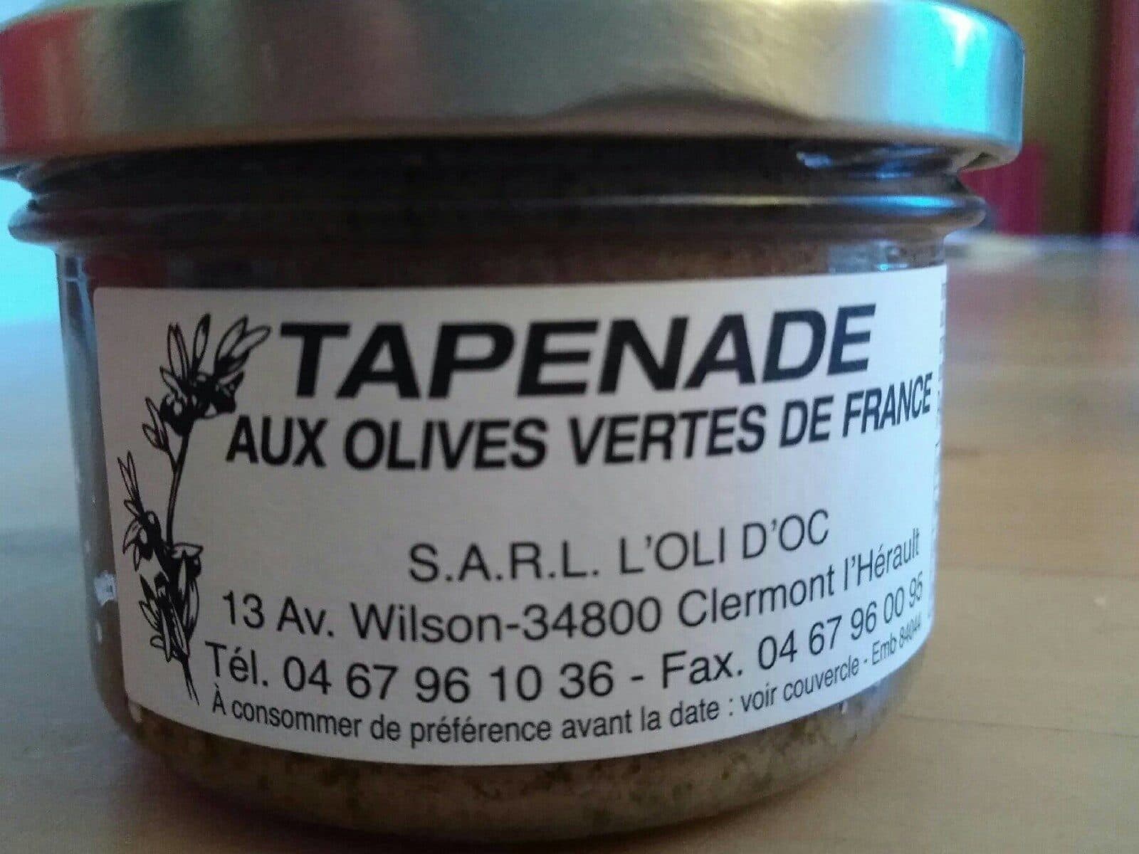 Open Food Facts tapenade aux olives vertes packshot
