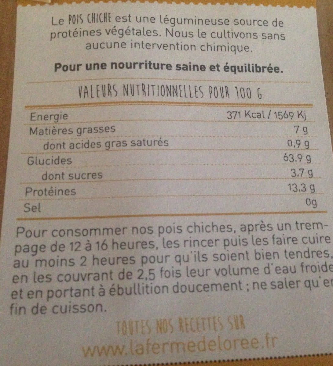 Open Food Facts Pois chiches de saintonge packshot