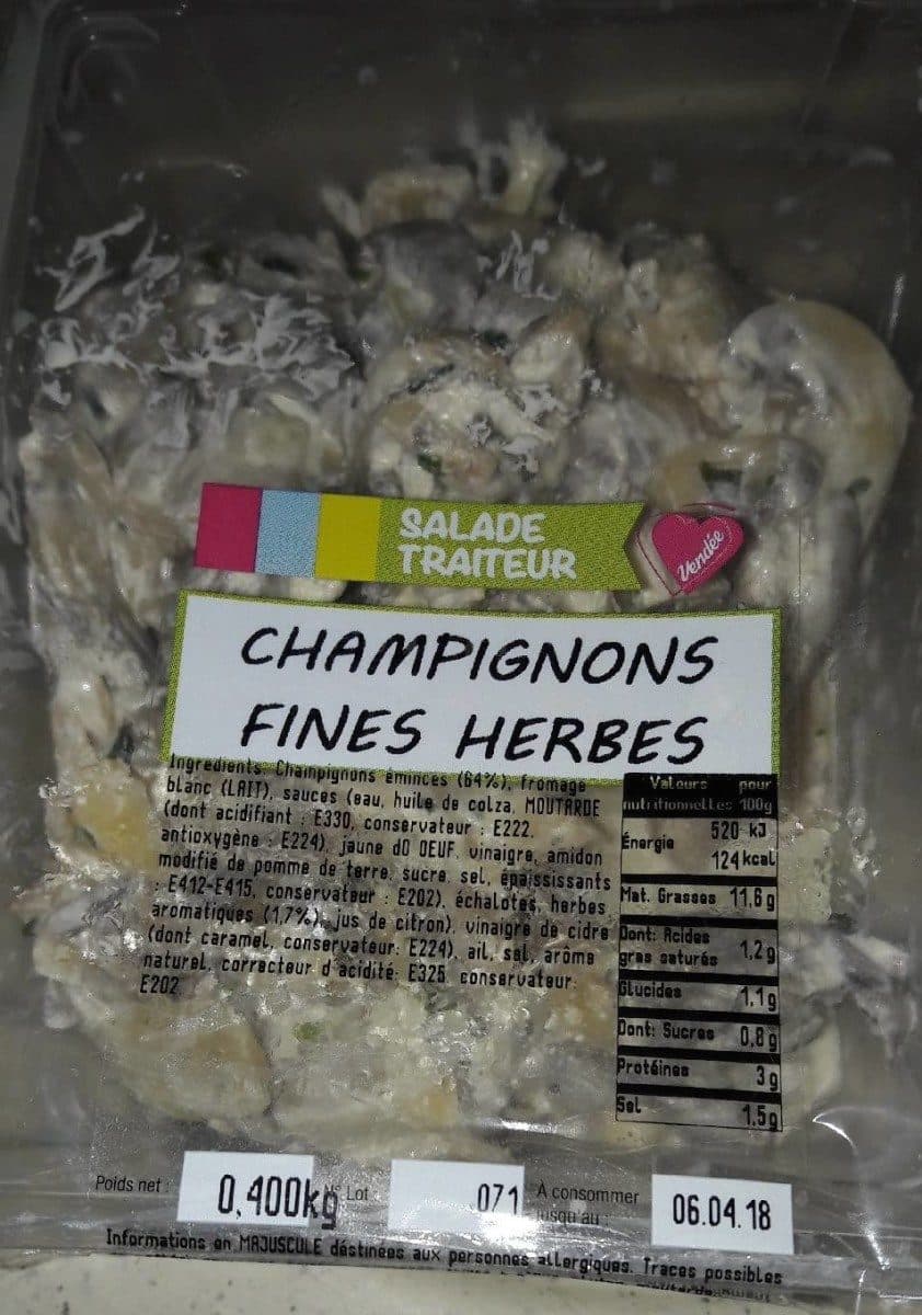 Open Food Facts Champignons fines herbes packshot