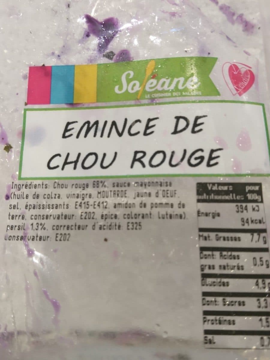 Open Food Facts Émincé de chou rouge packshot