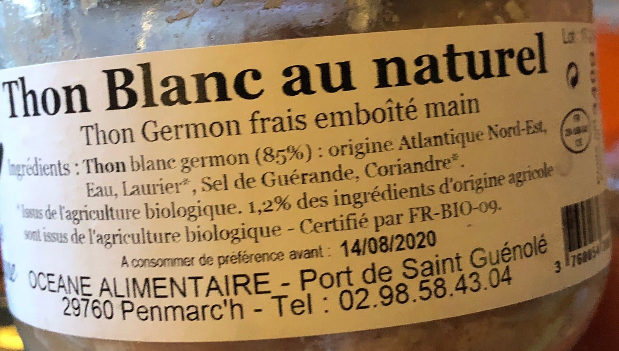 Open Food Facts Thon blanc blanc au naturel packshot