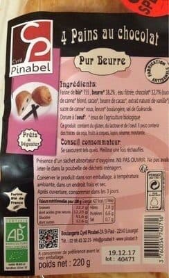 Cyril Pinabel 4 pains au chocolat pur beurre packshot