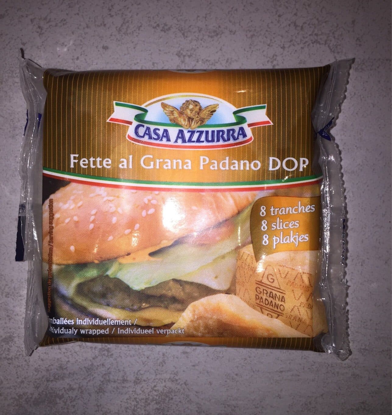 Casa Azzurra Grana padano pasteurisé CASA AZZURRA, 29%mg, 8 tranches packshot